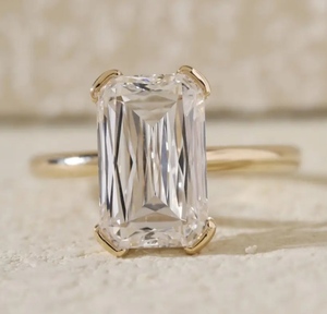 Bague en diamant Ashoka cultivé en laboratoire en or 18 carats, solitaire, pour fiançailles et mariage, pour femme, diamants remplis certifiés IGI - Product Image 1