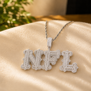 Moissanite Custom Letter <b>Pendant</b> Brilliant Round Diamond Men's Hip Hop Name <b>Pendants</b> - Product Image 3