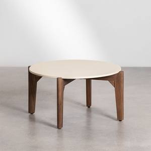 Table basse de jardin ronde Vandana Hexa Vista en ciment et bois d'acacia Xajul - Product Image 2