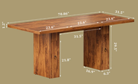 Ensemble de table à manger en bois massif de haute qualité, style moderne, 6 pièces, meubles simples pour la maison, restaurant, décoration élégante de salle à manger