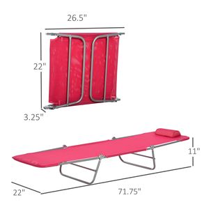 Sdraio Pieghevole da Esterno con Seduta e Poggiatesta in Rete Traspirante per Prendere il Sole a Bordo Piscina - Product Image 3
