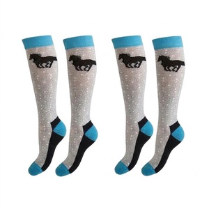 Calcetines de equitación para mujer, color rosa, de algodón y poliéster, transpirables, de secado rápido, ligeros y cómodos, hasta la rodilla, MOQ bajo. - Product Image 4