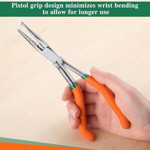 Alicates de Pesca de Diseño Curvo, Removedor de Anzuelos, Alicates de Pesca de Punta Larga, Alicates de Pesca de Acero con Alto Contenido de Carbono para Cortar Líneas y Crimpar - Product Image 2