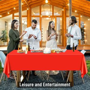 137 X 274cm <b>Disposable</b> Plastic <b>Tablecloth</b> Rectangle Metallic Party Faux Foil Cover for Birthday Wedding and Christmas - Product Image 3