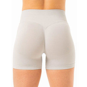 Shorts de Yoga de Cintura Alta en Gris Sólido para Mujer, Deportivos, Transpirables y Elásticos, para Entrenamiento en Gimnasio, Running y Ropa Deportiva - Product Image 5