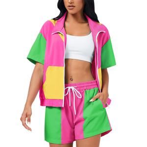 Ensemble short coupe-vent pour femme, léger, deux pièces, vêtements de sport, séchage rapide, course à pied, entraînement, tenue décontractée d'été - Product Image 1