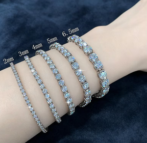 Pulsera de Eslabones con Piedras Ovaladas de Color Plateado, Brazalete de Cristal, Joyería, Regalo para Mujer - Product Image 4