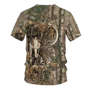 T-shirts de chasse pour hommes, 100% coton, légers, respirants, séchage rapide, manches courtes, pour la pêche, la randonnée, l'hiver - Product Image 2