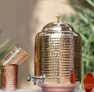 Modern Copper <b>Water</b> Dispenser Drinking <b>Water</b> <b>Container</b> <b>with</b> <b>Tap</b> Perfect for Kitchen Dining Table and Catering Use - Product Image 6