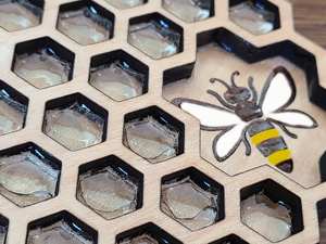 <b>Bee</b> Theme Honeycomb Coaster For Aesthetic Table Arrangement And <b>Gift</b> Option For Housewarming Or Festive Occasions From India - Product Image 5