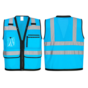Chaleco de Seguridad Ajustable de Alta Visibilidad, Ropa de Trabajo Reflectante con Cierre Seguro y Bolsillos Funcionales para Control de Tráfico - Product Image 5