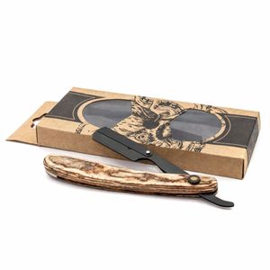 Navaja de afeitar de seguridad de doble filo con mango de madera plegable para afeitar la barba - Product Image 5