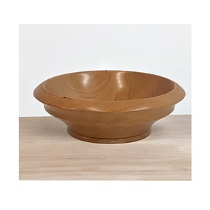 Cuenco Elevado de Madera Rústica para Presentación de Frutas, Centro de Mesa para Servir Bocadillos, Arreglo de Comedor y Uso Doméstico - Product Image 1