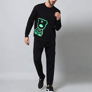 Conjuntos Deportivos de Alta Calidad para Hombre, con Pedrería, Corte Ajustado, 100% Algodón, Estilo Urbano, Diseño Sólido - Product Image 2