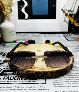 Gafas de Sol de Lujo con Incrustaciones de Diamantes Moissanite, Sin Montura, Estilo Hip Hop, Fotocromáticas, para Fiestas - Product Image 1