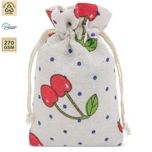 Cotton <b>Canvas</b> <b>Drawstring</b> Pouch <b>Bag</b> Gift Storage 10x14 cm Flat Custom Logo Wholesale OEM Private Label Bulk Order Model ANKJ077 - Product Image 1