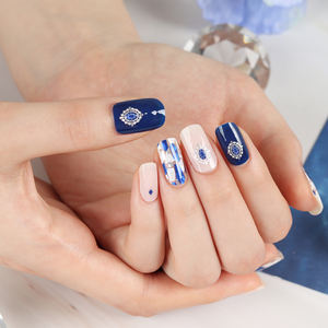 ShineB tiras de uñas de gel holograma piedra arte uñas de gel pegatina piel Beige azul violeta Color fácil auto arte de uñas hecho en Corea oem odm - Product Image 4