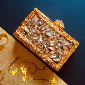 Pochettes en laiton nacre en laiton de concepteur de mariée fabriquées à la main sac en laiton de mariage de soirée nuptiale au prix bon marché par l'artisanat de luxe - Product Image 5