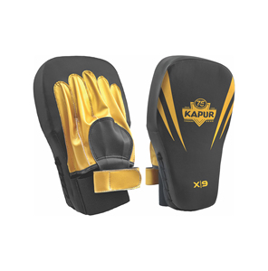 Almohadillas de Entrenamiento de Boxeo de Cuero Genuino Curvadas KAPUR Power Tek con Logotipo Personalizado al por Mayor, para MMA, Kickboxing y Entrenamiento de Golpeo - Product Image 1