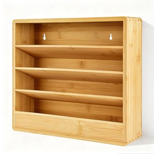 Étagère à épices artisanale en bois de manguier au design rustique |   Meubles de rangement de cuisine écologiques et durables, finition antique, vente en gros - Product Image 4