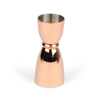 Kupfer-Bierjigger, Cocktail-Shaker, Glas, Allzweck-Messbecher aus Edelstahl, Premium-Messjigger aus Glas