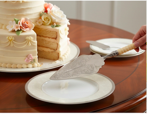 Ensemble élégant de spatules à gâteau en acier inoxydable, sculptées à la main, avec manche en acrylique, pour les cérémonies de mariage, outils de service, spatule et couteau. - Product Image 5