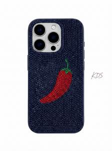 เคสโทรศัพท์ปักครอสติชลูกปัดแก้วทำมือ ลายเต่า ปู ดอกไม้ พื้นหลังสีน้ำเงิน ของขวัญงานฝีมือสั่งทำพิเศษ - Product Image 2