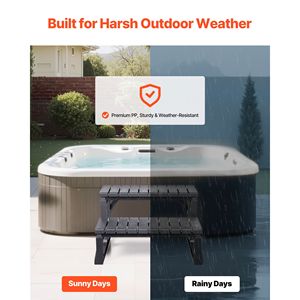 Scaletta per Piscina Gonfiabile/da Terra in PP Rinforzato da 23,6 Pollici, Capacità di Carico 145 kg, 2 Gradini, per Spa e Vasche Idromassaggio - Product Image 4