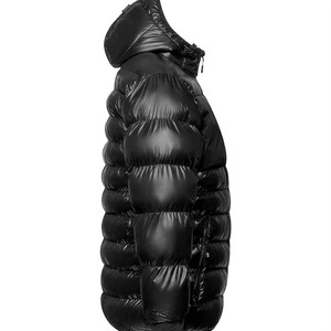 High Quality Custom Shinny Puffer Jacket for Men Breathable OEM Low MOQ Casual <b>Quilted</b> <b>Winter</b> Design Washed Zipper - Product Image 3