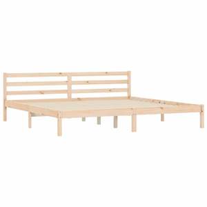 Cadre de lit en bois de pin massif 82,09 x 78,15 x 27,36 po – Catégorie de produits : Lits en bois naturel - Product Image 3