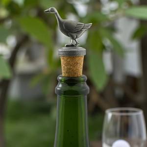 Bouchon de bouteille de vin en métal argenté en forme de coq avec bouchon en liège, décoration de Noël, décoration de fête, idées de cadeaux pour événements - Product Image 2