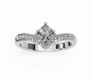 Bague en diamant à bande fendue Royal Brilliance 0,485 carat 14 diamants, confectionnée en or jaune, rose ou blanc 9kt, 14kt ou 18kt, bijoux - Product Image 6