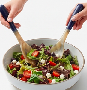 Ensemble de cuillères et fourchettes minimalistes avec manches bleues, ustensiles de service pour la table et les mariages - Product Image 6