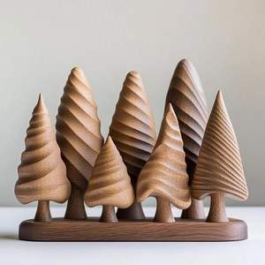 ของตกแต่งโต๊ะช่วงเทศกาลคริสต์มาส ทำจากไม้ MDF และไม้จริง ดีไซน์สวยงาม - Product Image 4