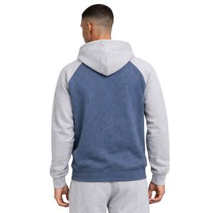 เสื้อฮู้ดซิปตัดต่อผ้าคอตตอนผสมสไตล์สตรีทแวร์ แขนเสื้อแบบแร็กแลน  สำหรับผู้ชาย  รับสกรีนโลโก้  ทรงลำลอง สไตล์ชุดวอร์ม - Product Image 3