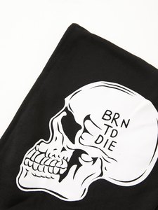 Sudadera con capucha gótica de esqueleto con cremallera completa personalizada, gráficos únicos inspirados en huesos, diseño de manga larga y estilo urbano a la moda. - Product Image 3
