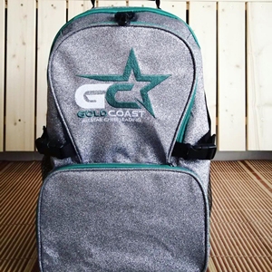 Mochila Impermeable con Brillantina para Animadoras, con Ribete Plateado y Verde Azulado, Bolsa de Equipo con Logotipo Personalizado, Venta al por Mayor OEM para Escuelas - Product Image 2
