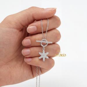 Collier pendentif étoile rayonnante en diamant, argent sterling 925, bijoux de luxe, cadeau romantique pour femme, tenue de soirée de mariage, style tendance - Product Image 1