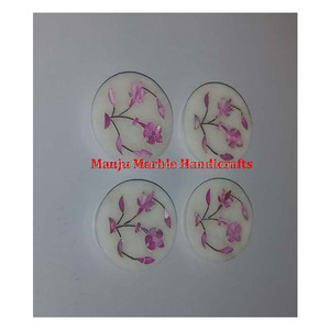 คอลเลกชันที่ดีที่สุดของอินเดียที่มีทักษะในการใช้กระจกฝังหินอ่อนที่มีรูปแบบการทำงานไม้ถูพื้นทรงกลมสำหรับตกแต่งบ้านของขวัญทางศาสนารายการ - Product Image 6