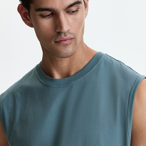 Camiseta sin Mangas con Cuello Redondo, 100% Algodón Ecológico, Ligera y Cómoda, Perfecta para Uso Diario y Ropa Deportiva, Transpirable - Product Image 4