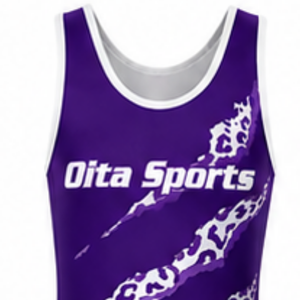 Combinaison de lutte sublimée pour homme, violet et blanc, en polyester léger, vêtements de sport de lutte, uniforme athlétique, compétition, entraînement - Product Image 4