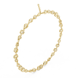 Collier en or jaune avec diamants de laboratoire de formes variées pour femmes |   Élégant cadeau de bijoux fins pour mariage - Product Image 4