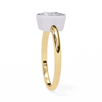 Bague de fiançailles en moissanite de laboratoire taille coussin, style solitaire avec bande diamantée, pour femme, cadeau de mariage