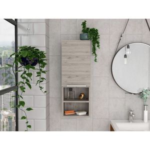 Mobiletto da bagno Milwaukee a porta singola con due ripiani e scaffali interni - Product Image 1