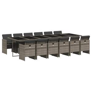 Ensemble de 12 ensembles de salle à manger de jardin gris pour patio - Product Image 2