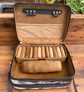 Étuis à bijoux de voyage double couche Organisateur de rangement portable pour boucles d'oreilles et colliers en cuir de vachette Grande boîte à bijoux avec poignée - Product Image 5