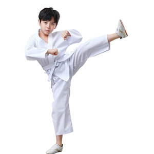 Unisex Adult Taekwondo Uniform White With Red Trim Regular Fit Cotton Martial Arts Wear Kit In Stock - Product Image 6