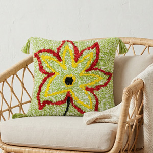 Luxury Floral Tufted Cushion Cover Textured Botanical Design Lightweight Pillow Case Premium Home Decor Accent - Product Image 1