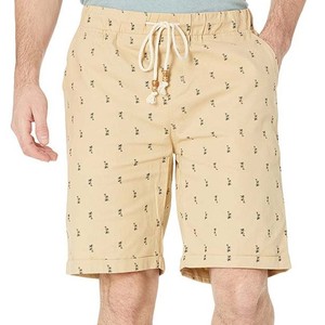 Men’s Beige Palm Tree Sublimation Printed Swim Shorts Quick Dry Beach Summer Surf and Pool Swimwear with Drawstring plus size - Product Image 1