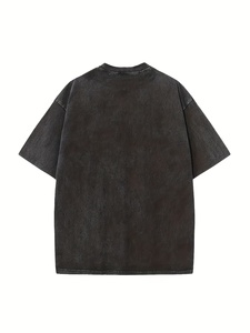 Camisetas Extra Grandes para Hombre, Estilo Vintage, Lavado Desgastado, Primavera-Verano 2026, Personaliza con Tu Propio Logotipo, Manga Corta, Estilo Casual, Gris Morado - Product Image 5